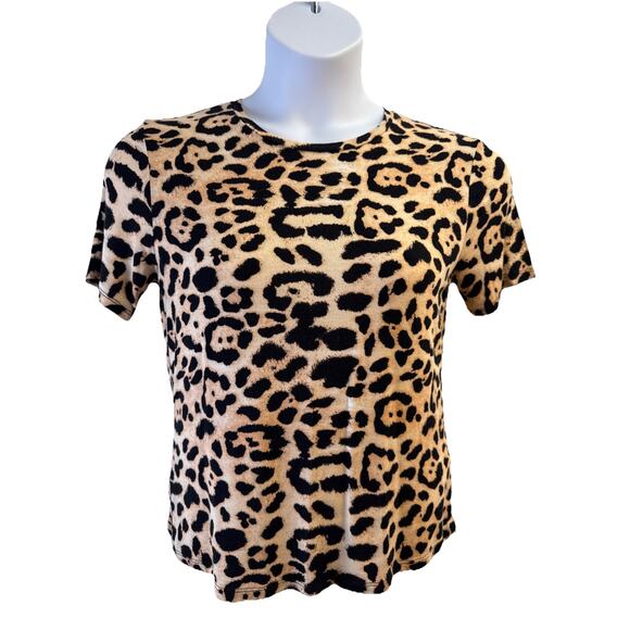 Philosophy Republic Women’s L Lightweight Stretchy Animal Print T Shirt EUC - Picture 1 of 7
